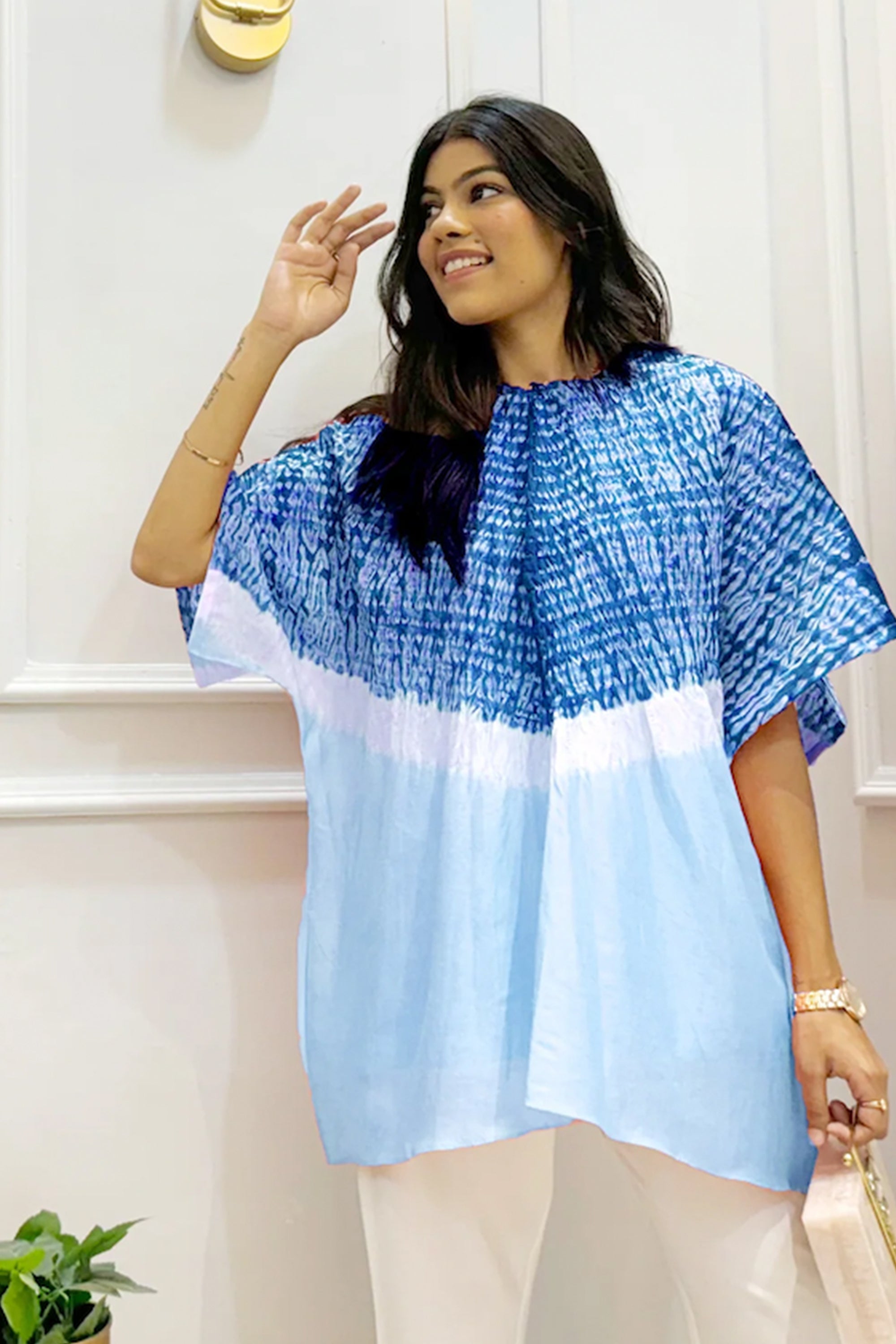 Shibbori Colour Block Top