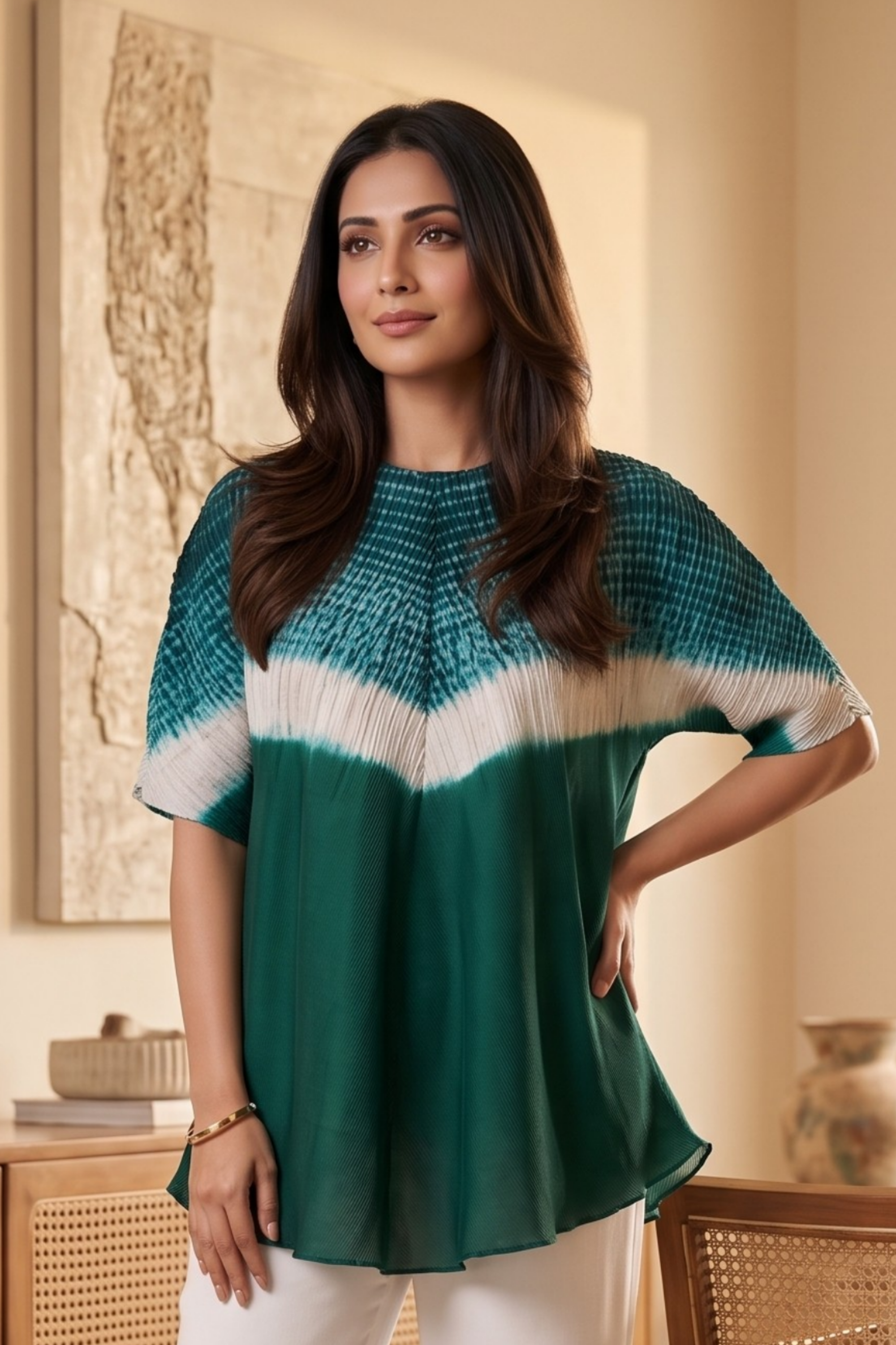 Shibbori Colour Block Co-ord Set