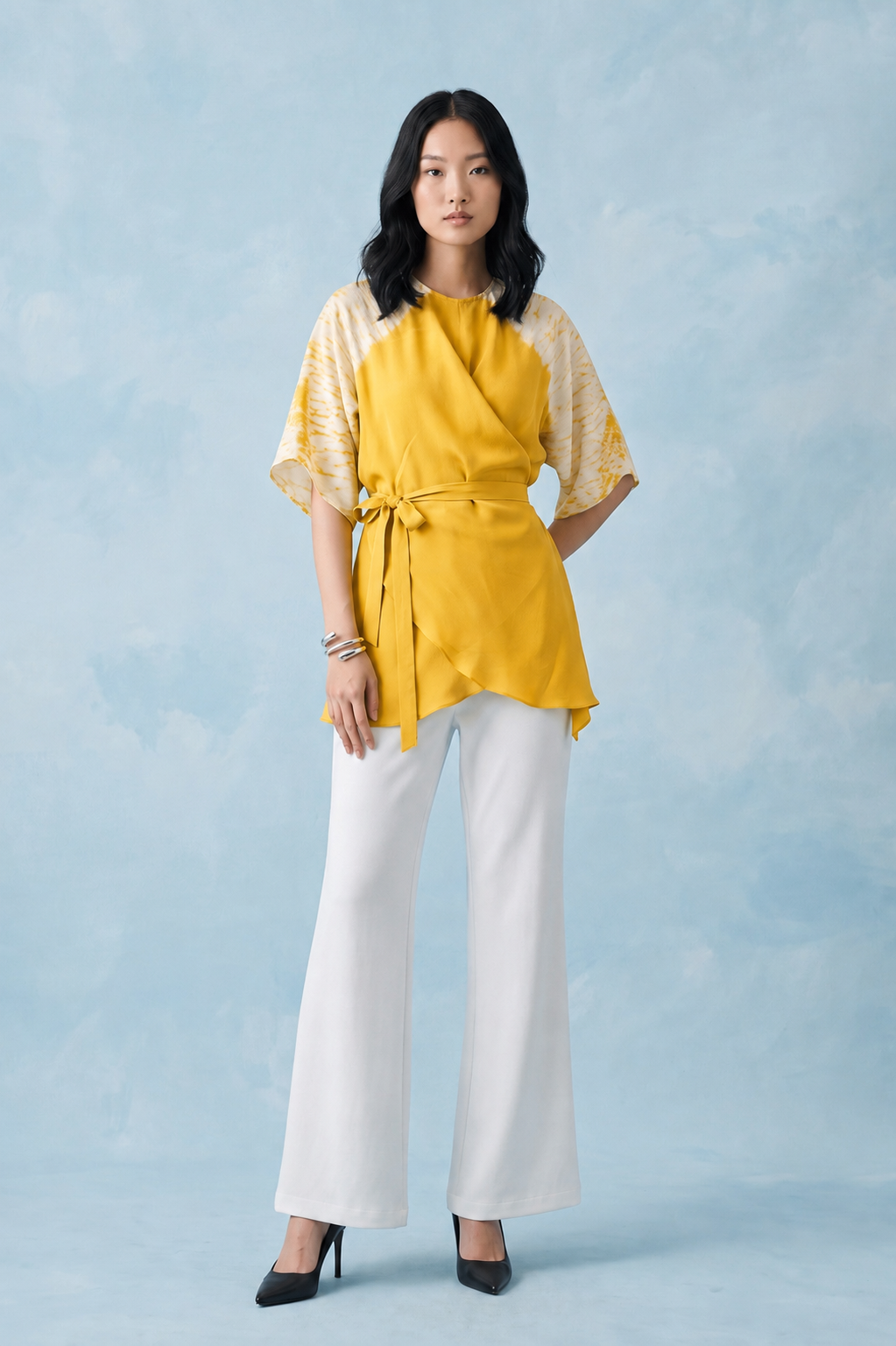 Shibbori wrap co-ord set