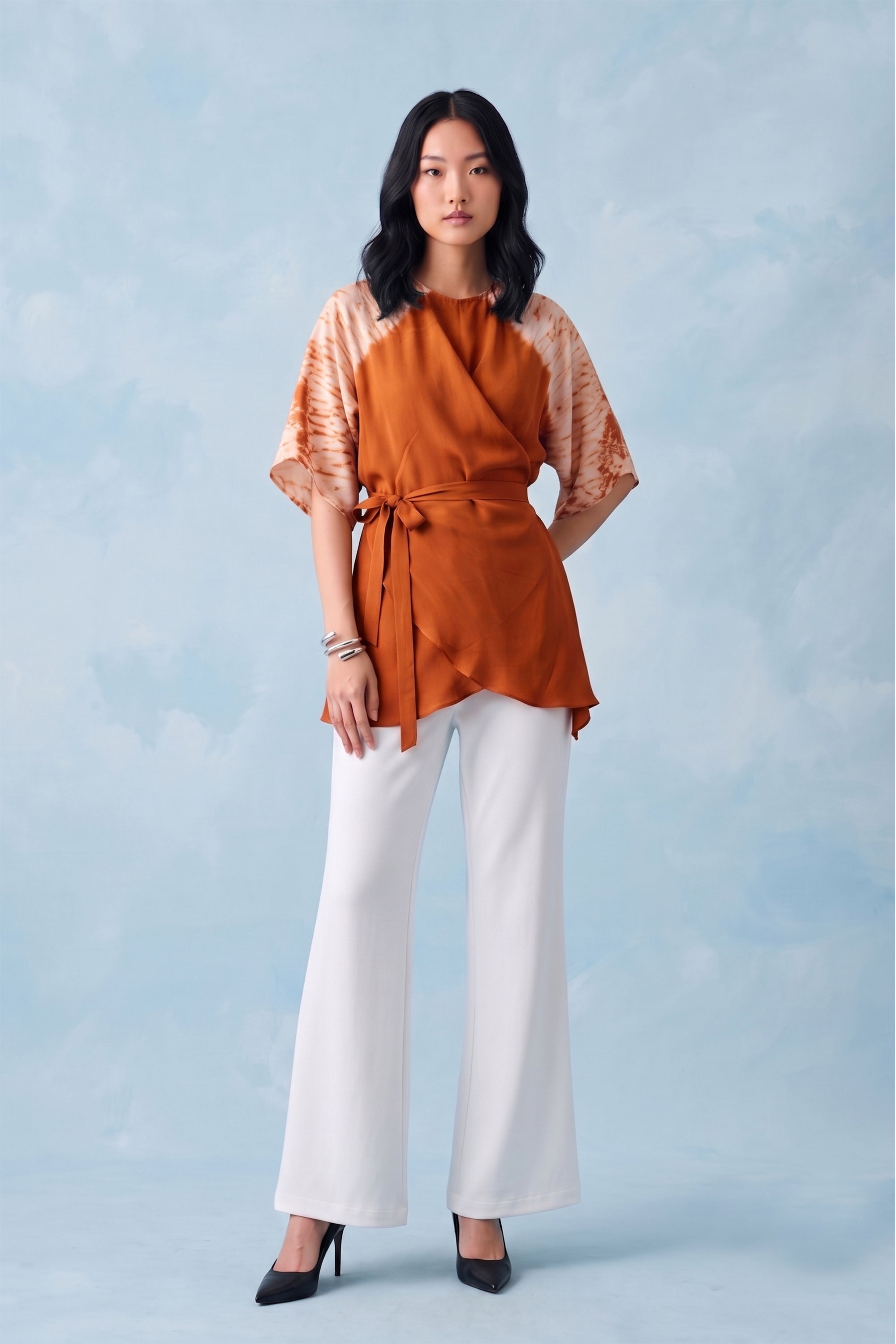 Shibbori wrap co-ord set