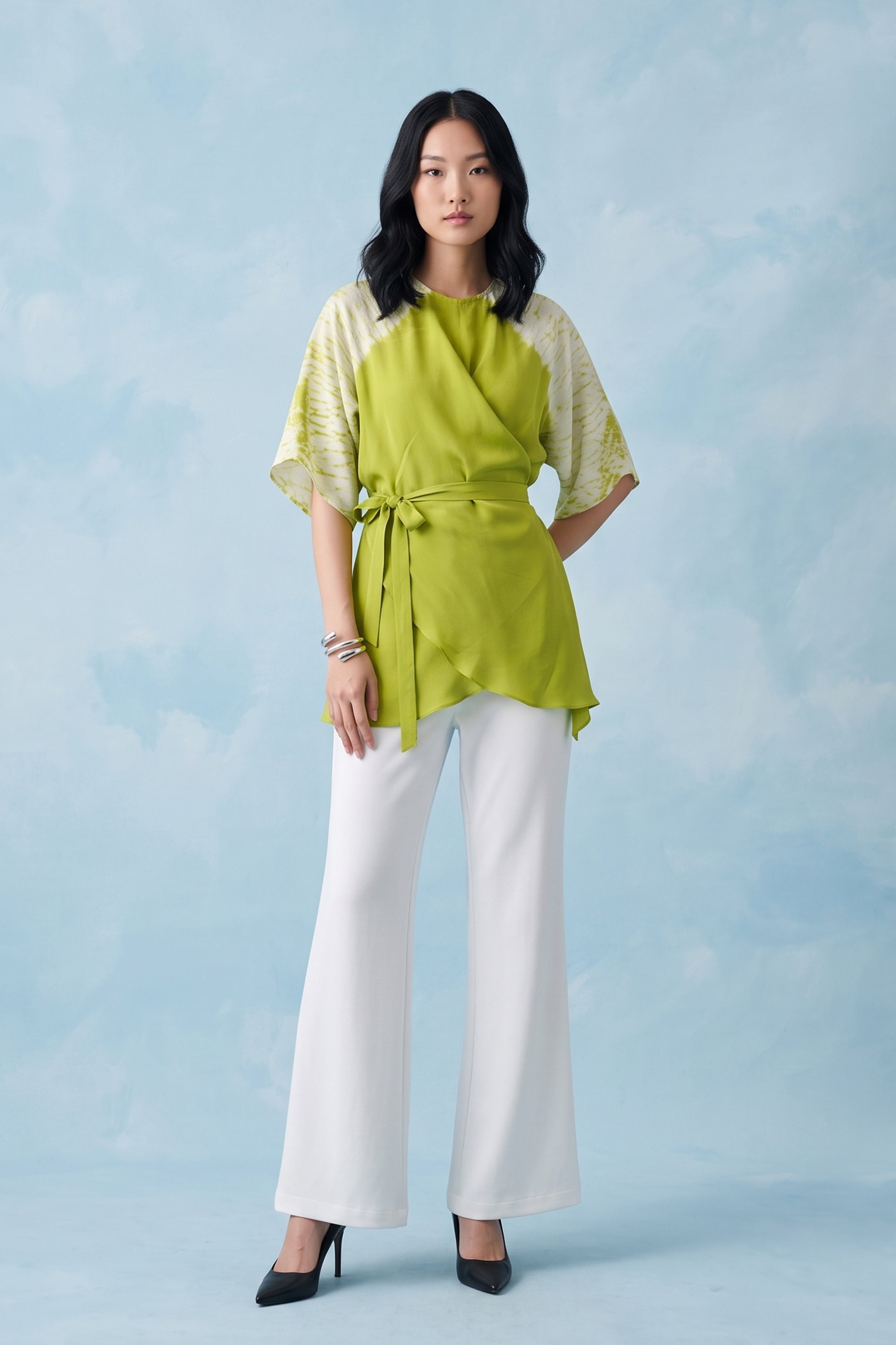 Shibbori wrap co-ord set