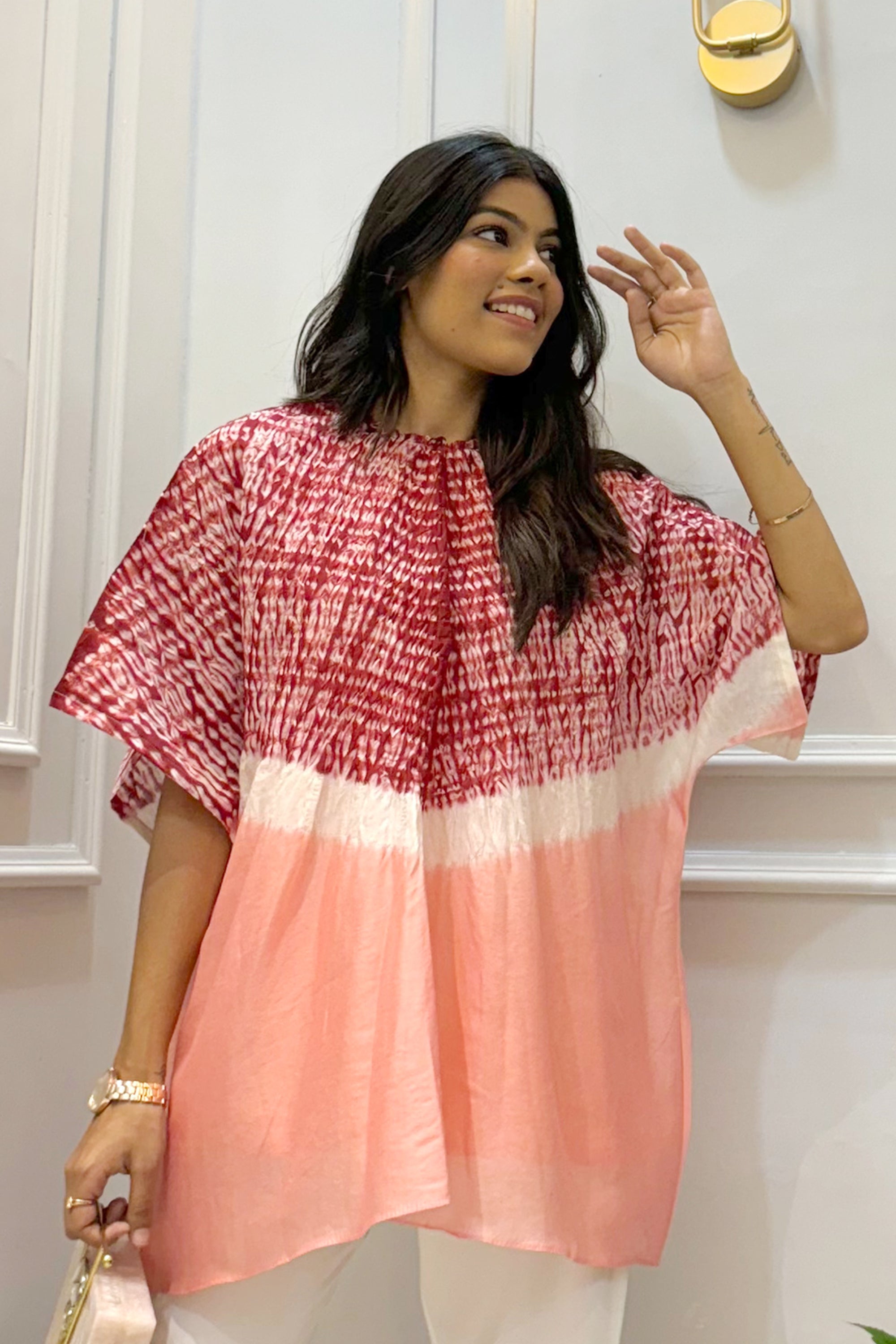 Shibbori Colour Block Top