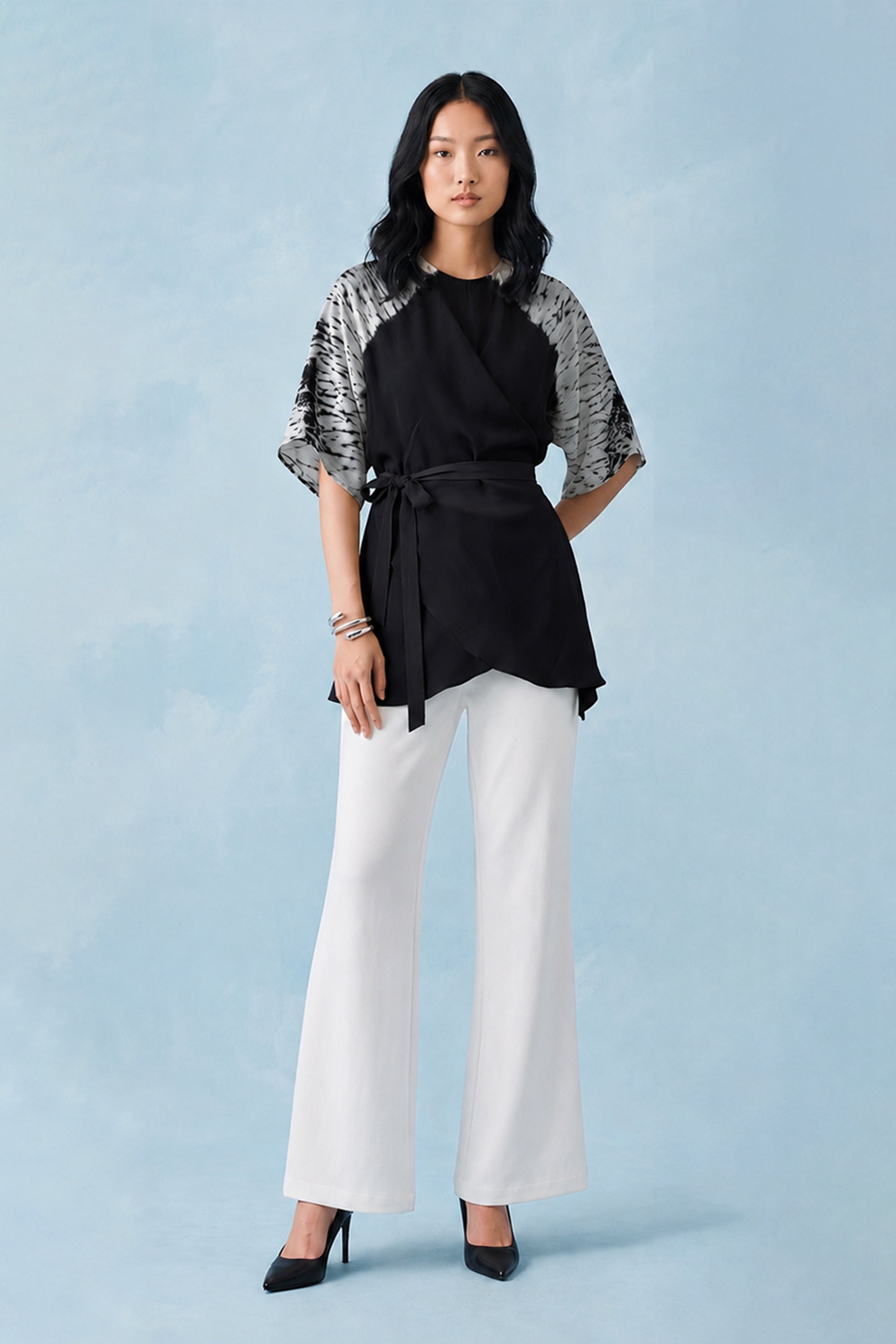 Shibbori wrap co-ord set
