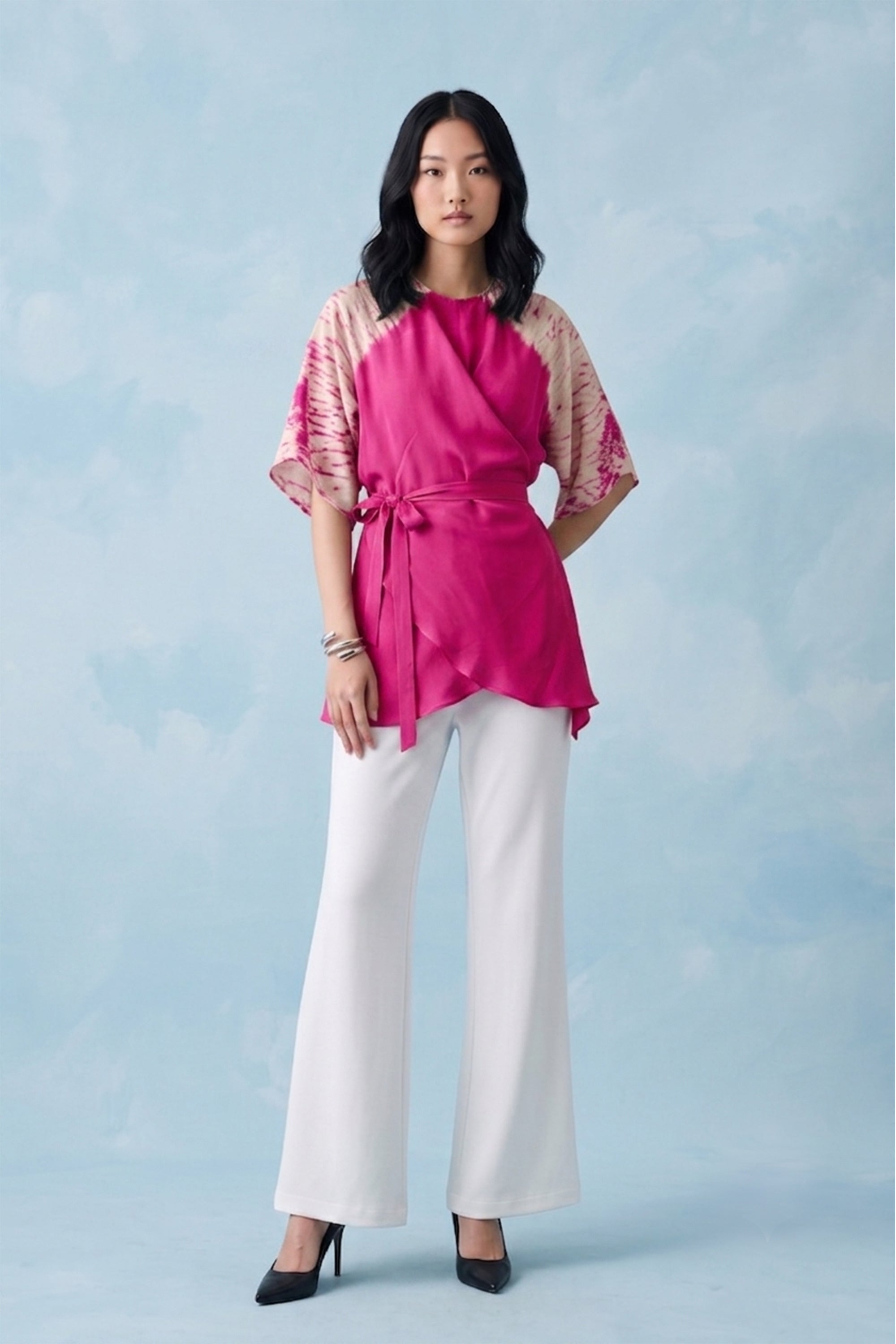 Shibbori wrap co-ord set
